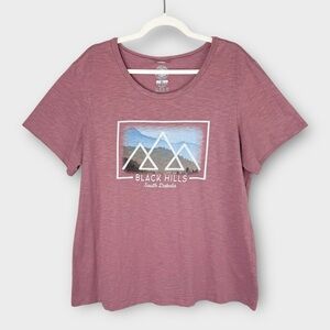 Black Hills South Dakota mauve short sleeve t-shirt XL mountains badlands pink